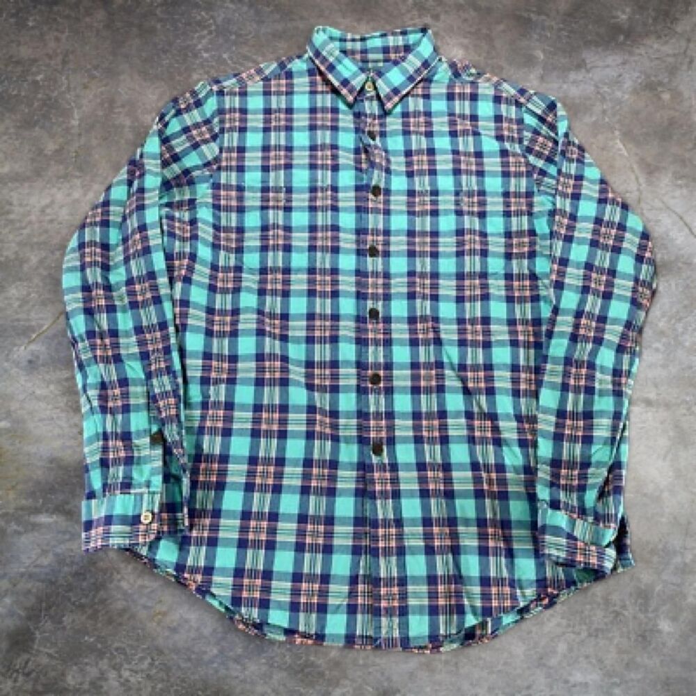 Polo Ralph Lauren Shirt Mens Blue Plaid XXL Button Up Preppy Oxford Casual